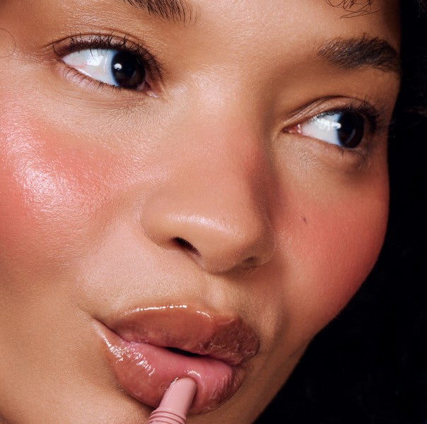 jamea wears peptide lip tint toast