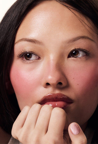 model wearing date cake blush