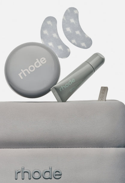 grey bubble bag, caffeine reset, peptide eye prep r icon, peptide lip boost sugarmint