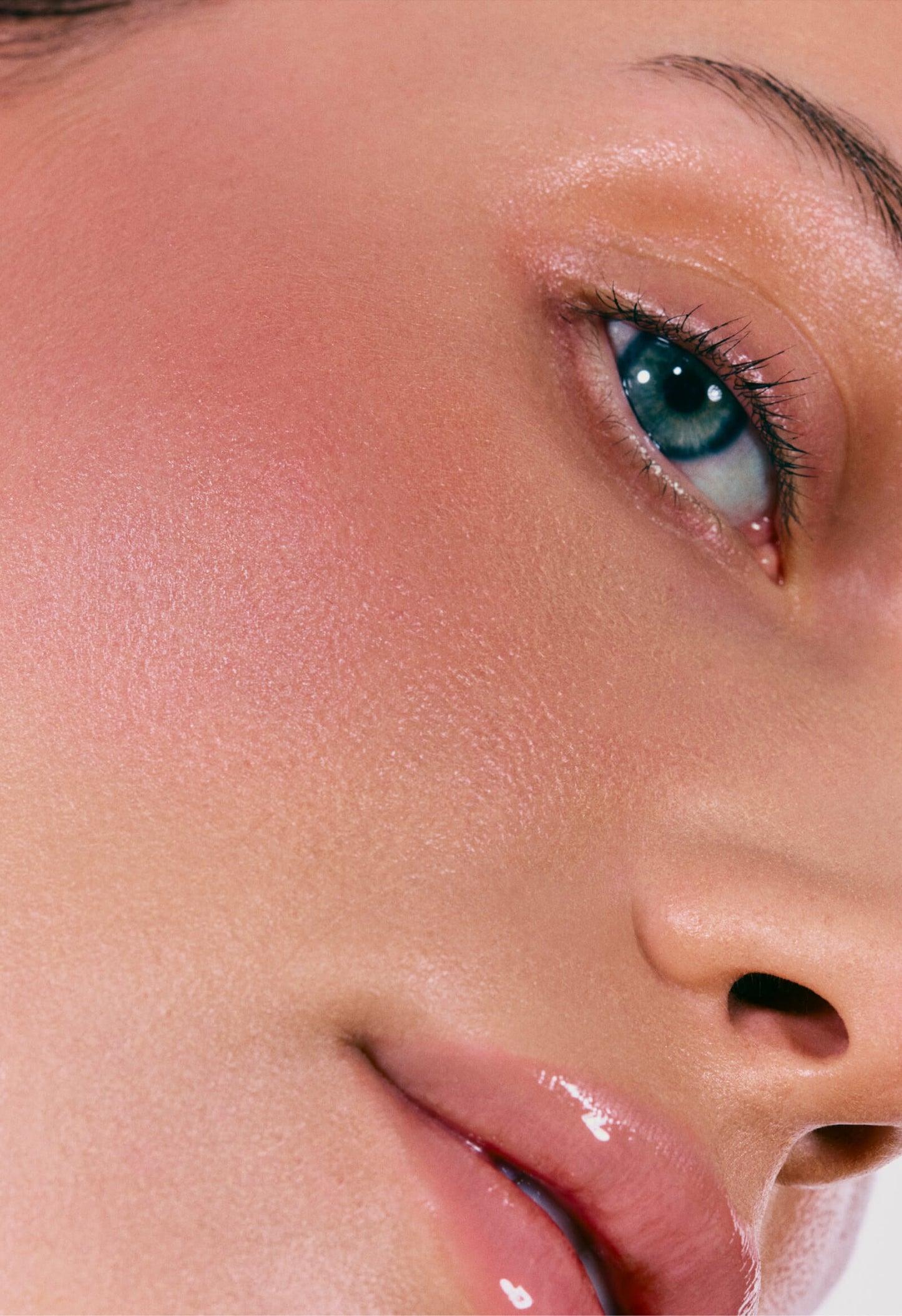 model with pink blush