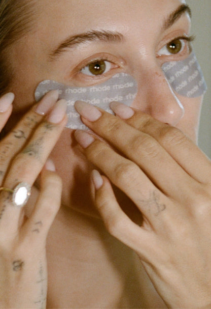 hailey bieber with rhode eye prep