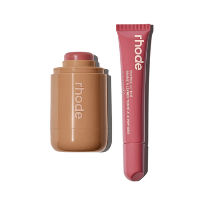 pocket blush tan line and peptide lip tint salty tan