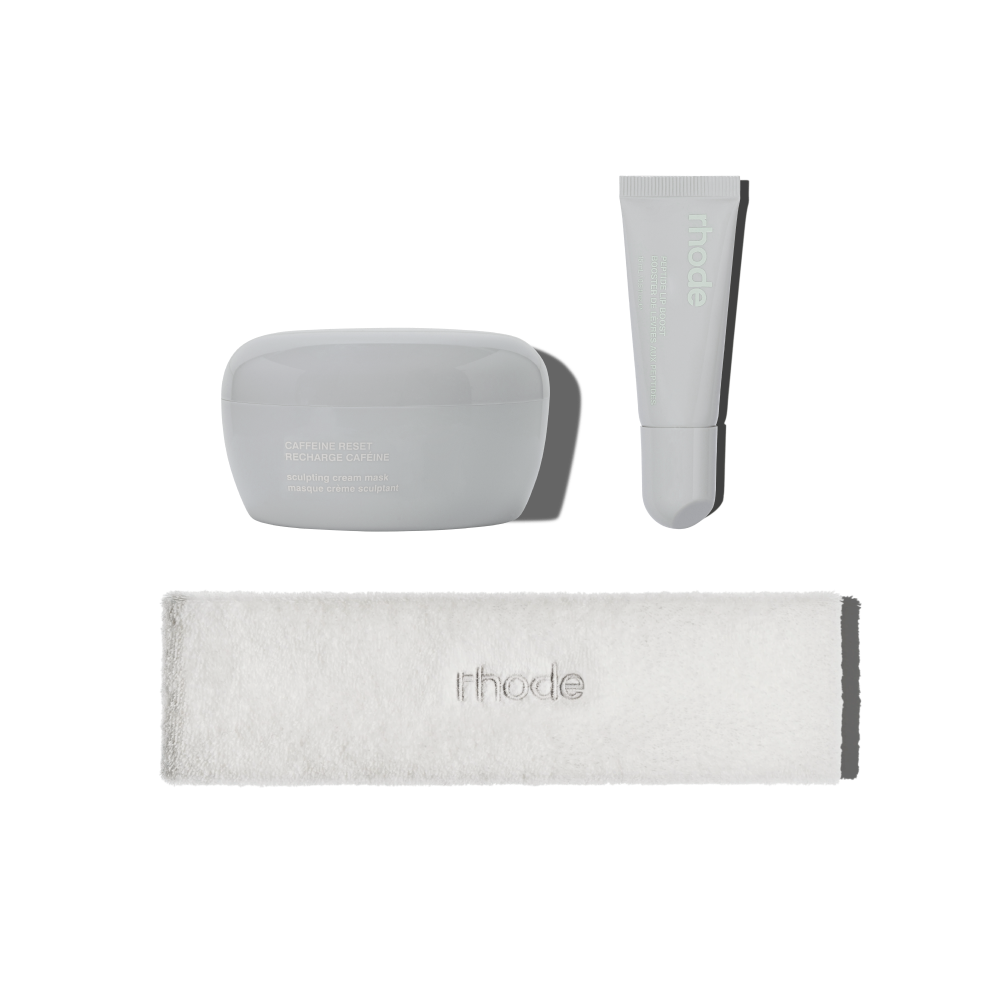 rhode headband, caffeine reset, peptide lip boost sugarmint