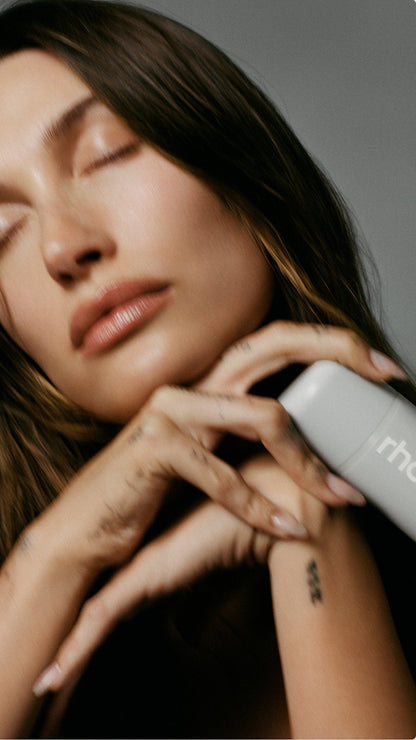 Hailey Bieber wearing glazing milk