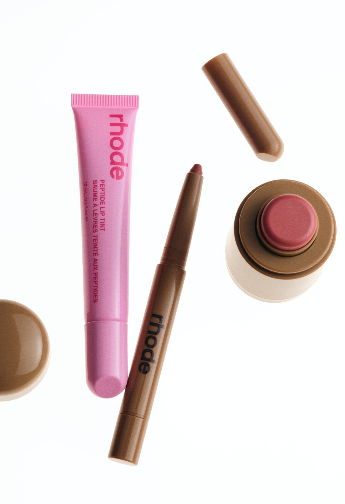 peptide lip tint jelly bean, peptide lip shape in press, pocket blush in sprinkle