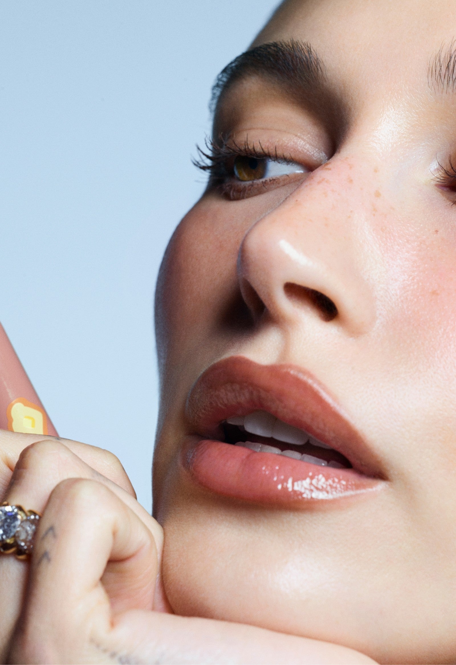 hailey with scented peptide lip tint oast