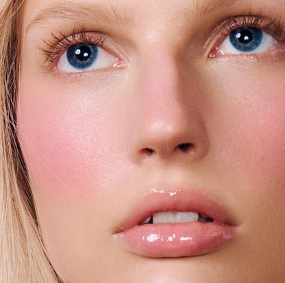 model wears peptide lip tint in ribbon