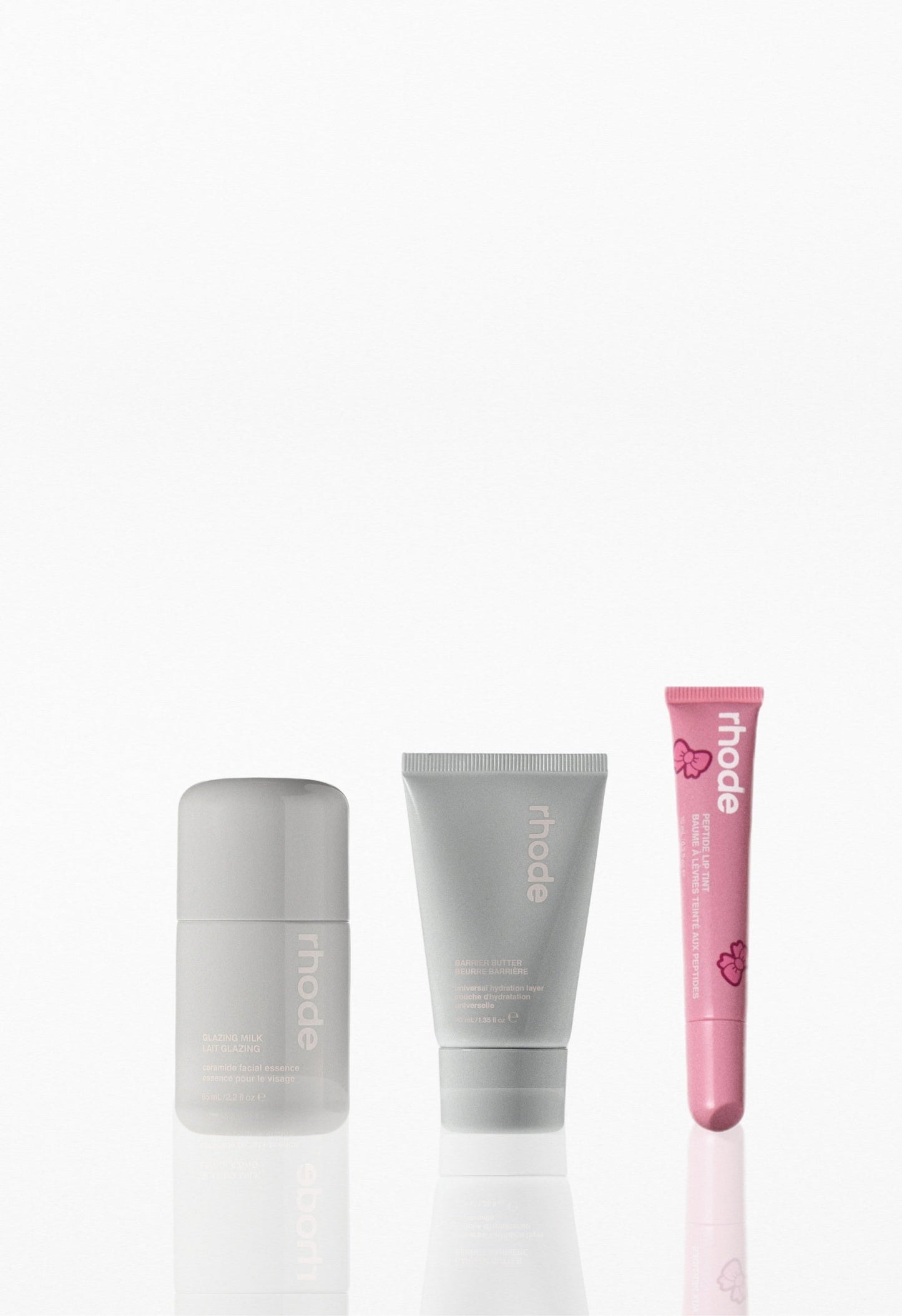 little glazing milk, little barrier butter, scented lip tint ribbon